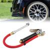 Tire Pressure Filler Handheld Car Tire Pressure Filler Fill Inflator Gauge Dual Chuck Hose Tool.