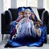 1PC Frozen Elsa & Friends Winter Wonderland Throw Blanket, Seasonal Decorative Blanket, Soft Flannel Throw Blanket, Living Room, Travel, Cam