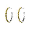 Fashion Bohemian Western Style Big Statement Round Hoop Earrings For Women Blue Red Black Beads Wrap Boho Beach Vacation Zircon