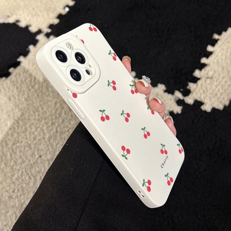 Cartoon Cherry Design Mobile Phone Case Suitable for iPhone 17 16 15 14 13 12 11 Pro/ Max /Plus Anti-fall and Shockproof