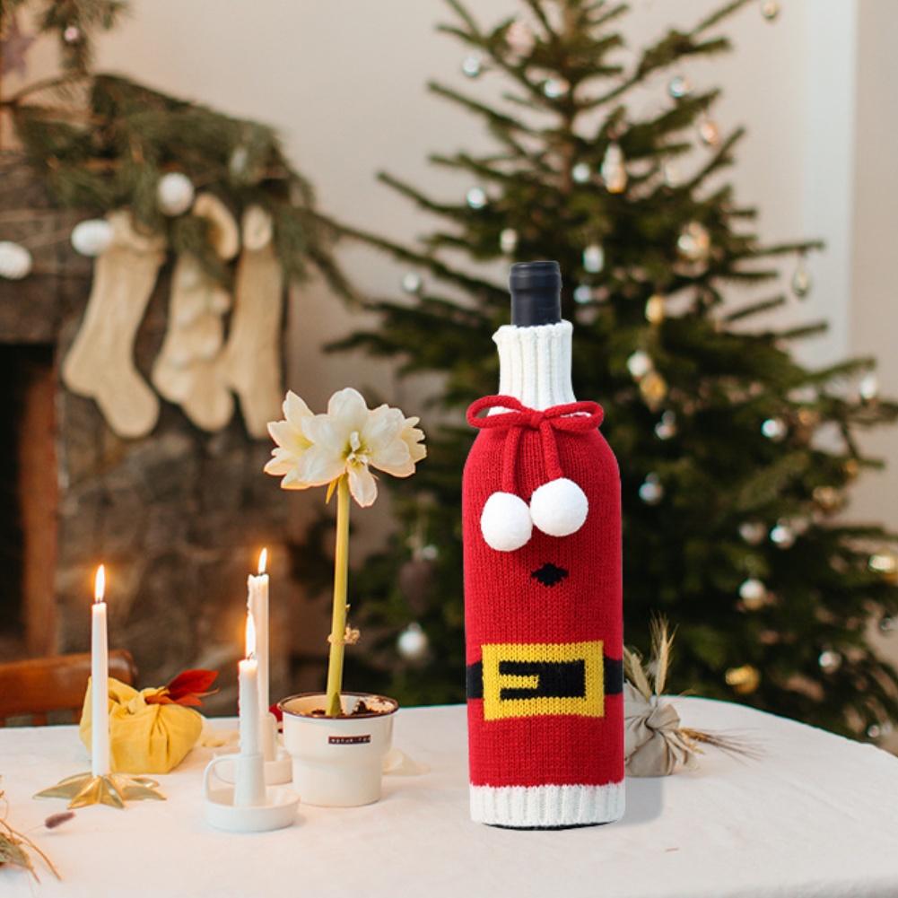 

3Pack Knitted Wine Bottle Covers for Holiday Parties Suitable for Adding Festive Touch to Christmas and Seasonal Gatherings CHINA