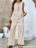 New European and American women's clothing spot explosion sleeveless casual double-layer vest plus pants set two-piece set