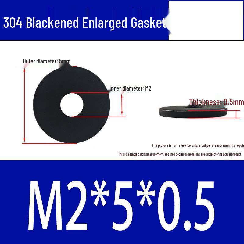Large Black 304 Stainless Steel Ultra-Thin Oversized Flat Washer, Zinc-Plated