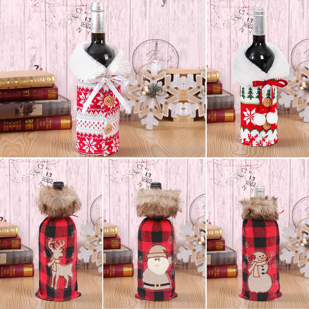 Christmas Wine Bottle Cover Merry Christmas Decorations For Home Christmas Ornament Xmas Table Decor New Year 2026 Navidad Gift