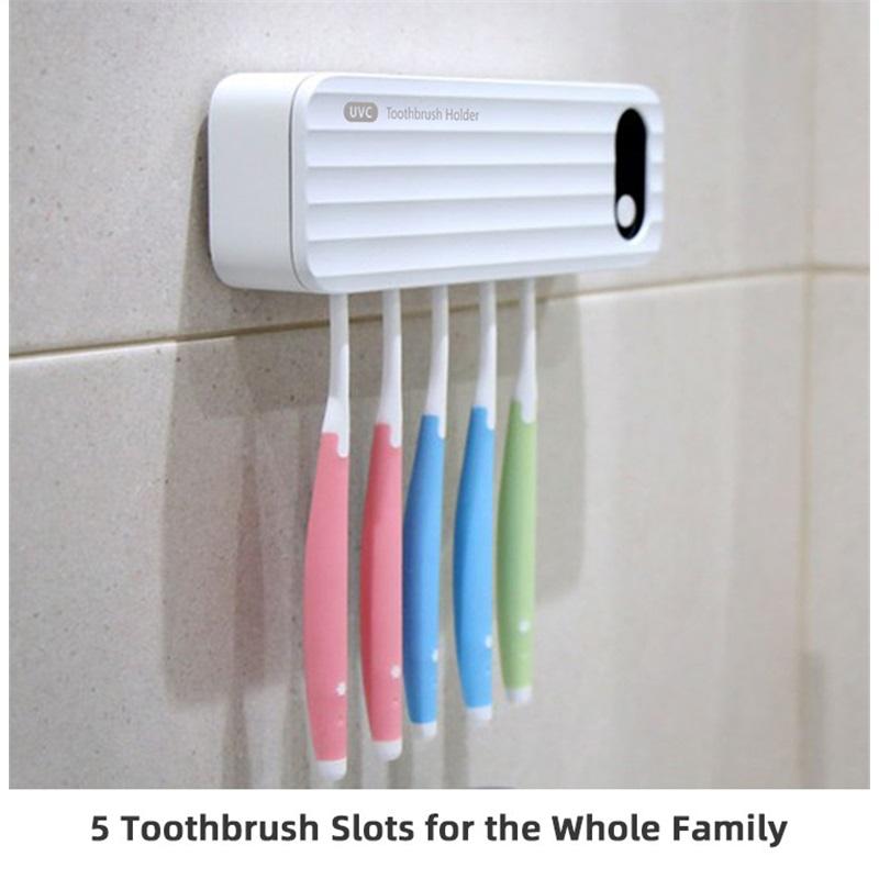 UV Toothbrush SterilizerWirelessly wall-mouted disinfecting toothbrush holder