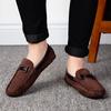 Fashion Summer Men's Suede Loafers Comfortable Man Flats Casual Mens Shoes Men Breathable Slip-On Soft Leather Driving Shoes for Men