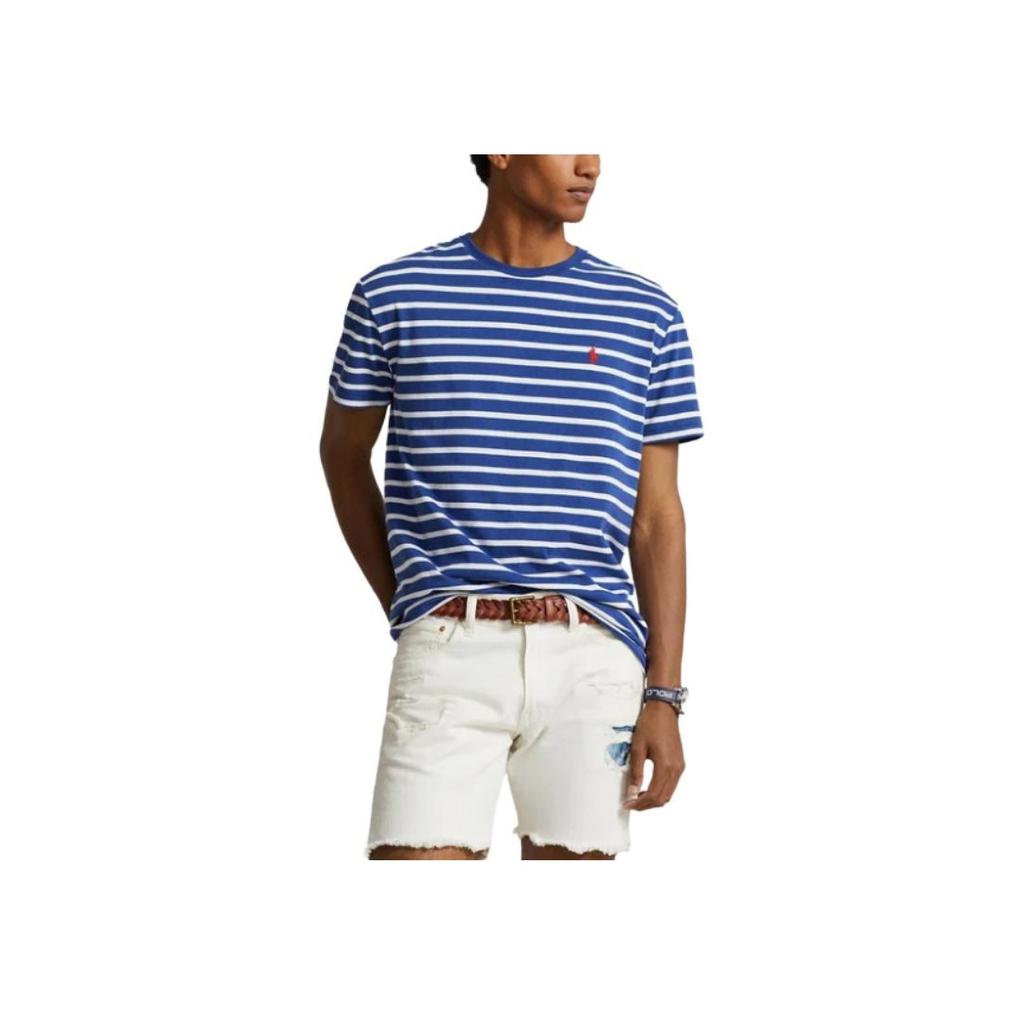 Polo Ralph Lauren Striped Crew Neck Short Sleeve T-Shirt Men Tops Blue 710934662-001