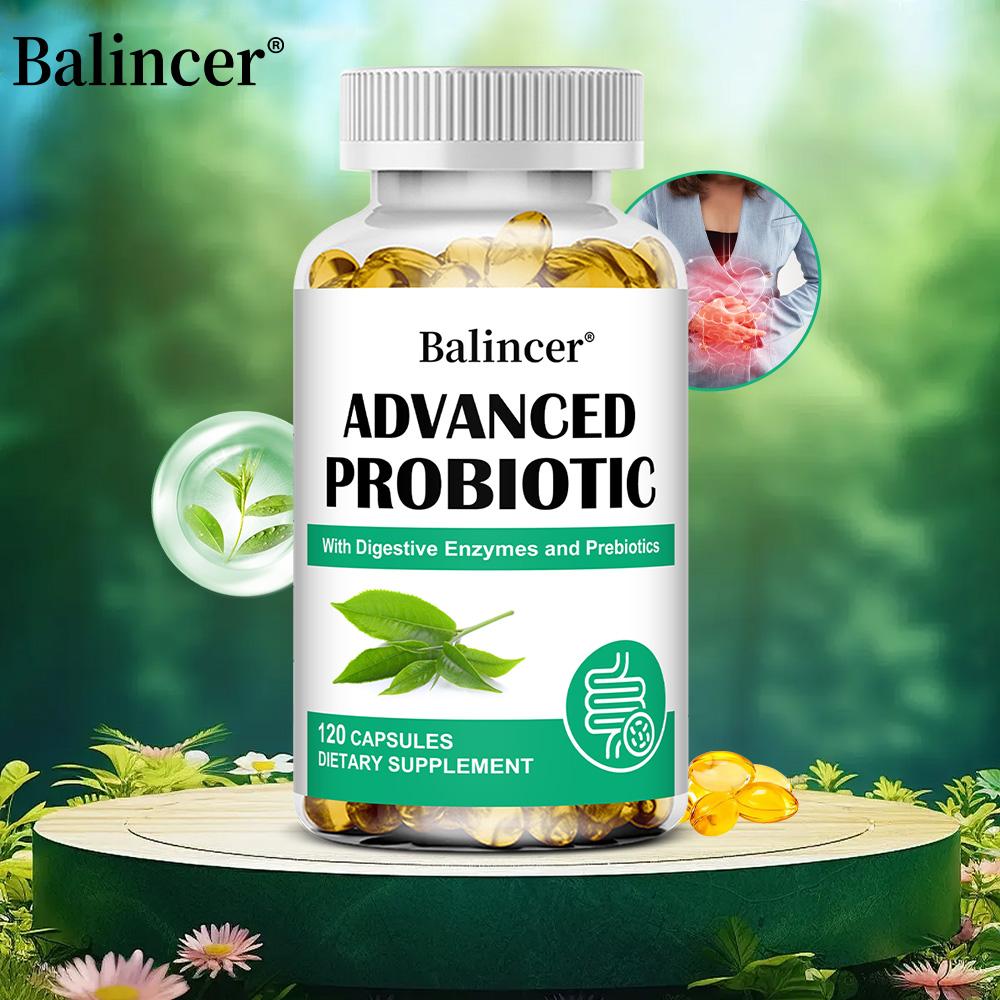 Advanced Probiotics Capsules With Digestive Enzymes And Prebiotics Vegan 120 Count