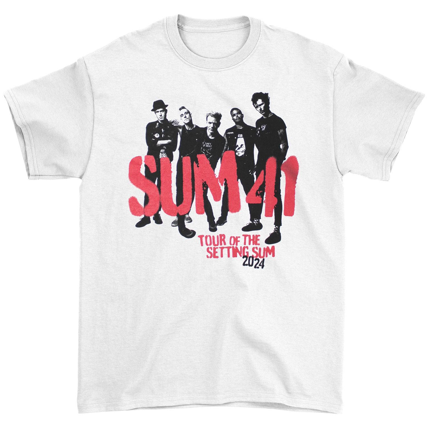 Men s Sum 41 Tour 24 Pt.2 Spray Paint T-shirt Medium White 4XL