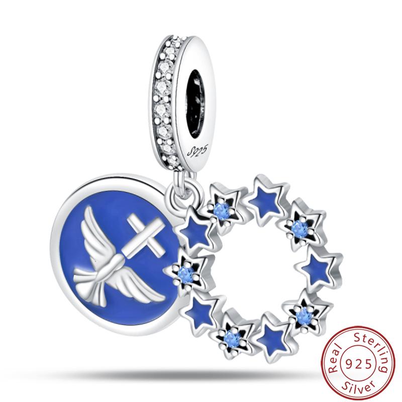 100% Copper Cross Bible Pigeon Wings Sacred Blessings Charms Beads 3Mm Diy Fine Jewelry