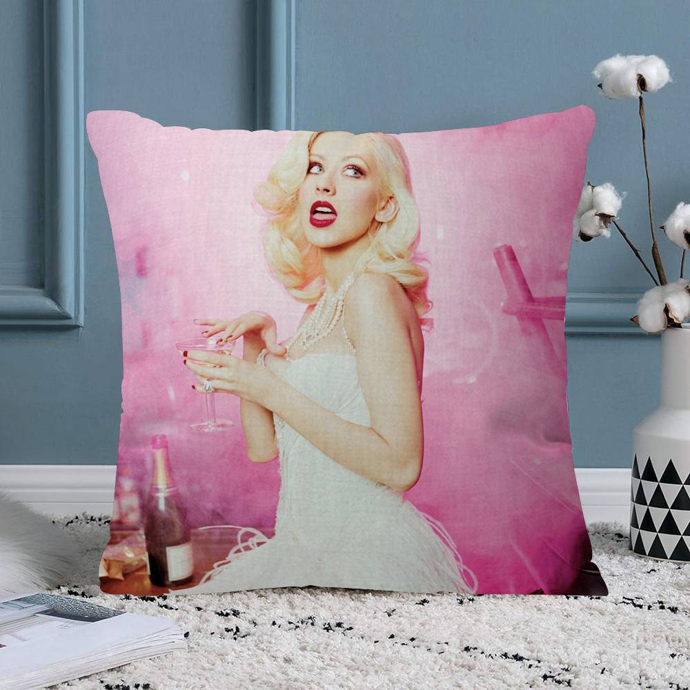 Christina Aguilera Singer Cushion Cover x Polyester Sofa Cushions Decorative Throw Pillows Home Decoration Pillowcover