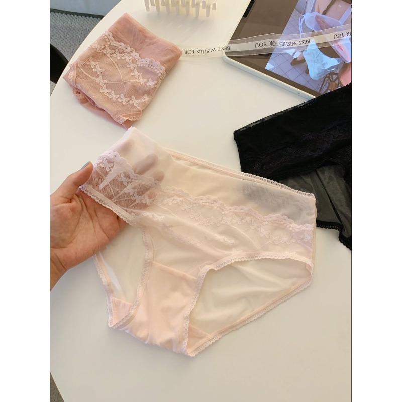 Ladies Summer Light Luxury Sexy Lace Careful Machine Waist Triangle Briefs