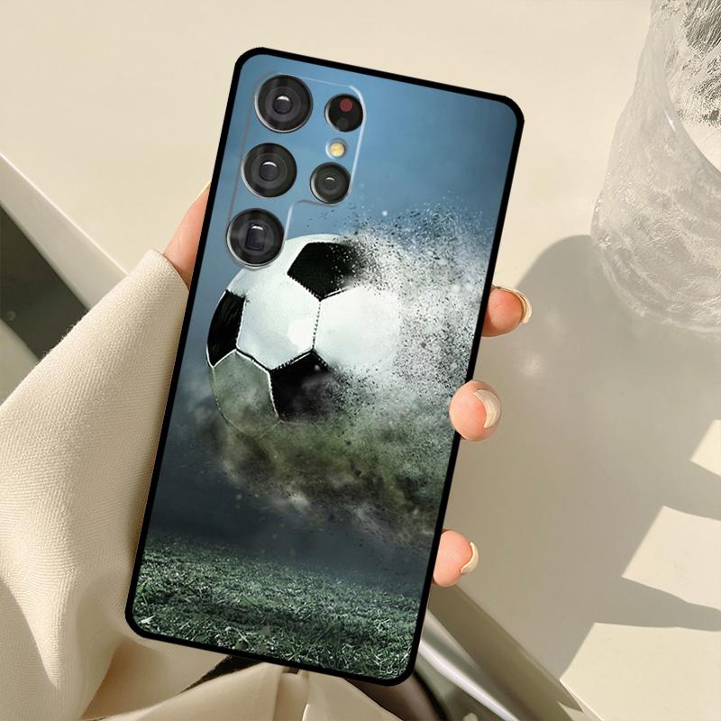 Football Soccer Ball Case For Samsung Galaxy S25 Ultra S21 S22 S23 S24 Ultra S9 S10 Plus S20 FE S25 FE Back Cover