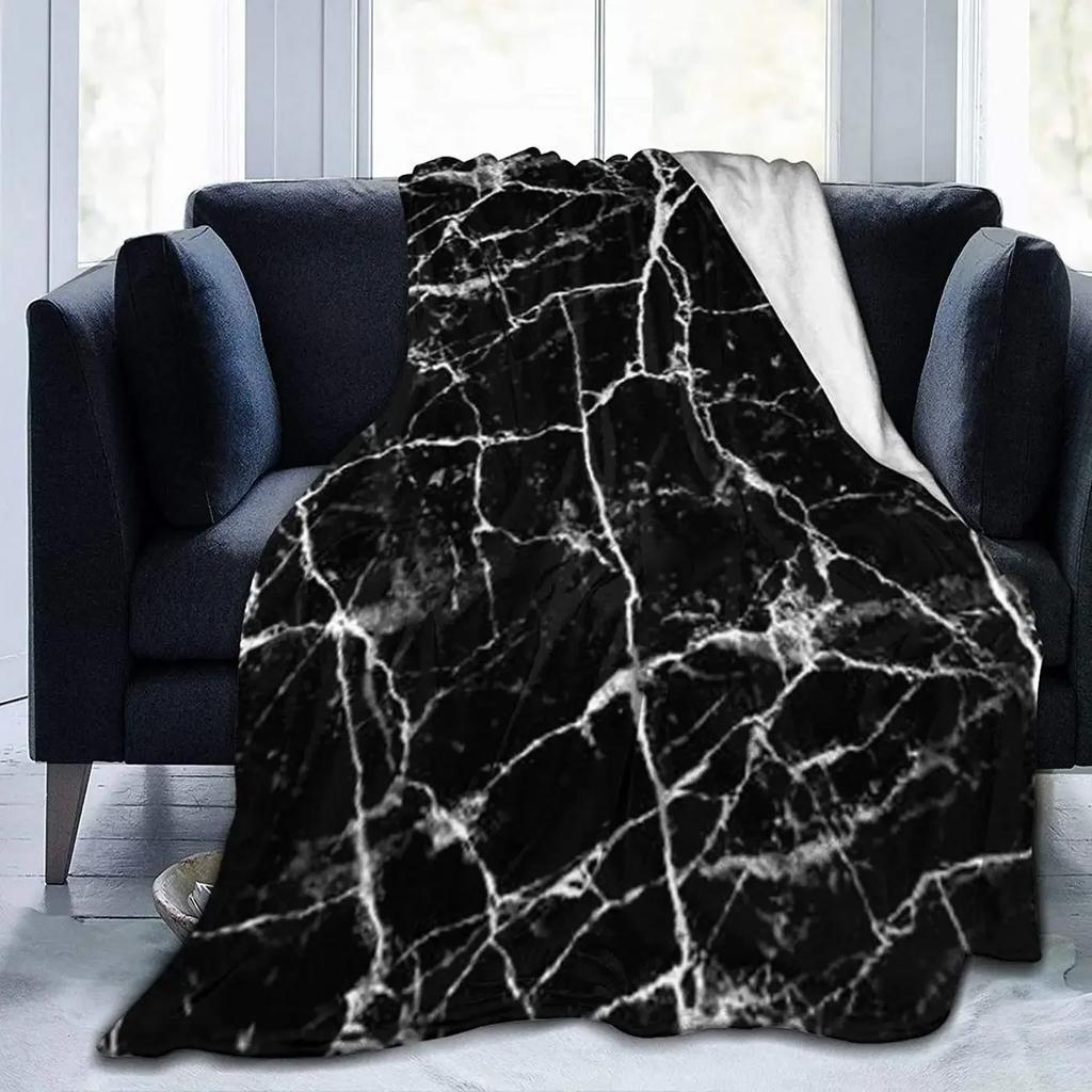 Marble Blanket Marbling Plush Nap Blanket Soft Lightweight Fluffy Flannel Fleece Throw Blanket for Sofa Couch Bed Camping Travel