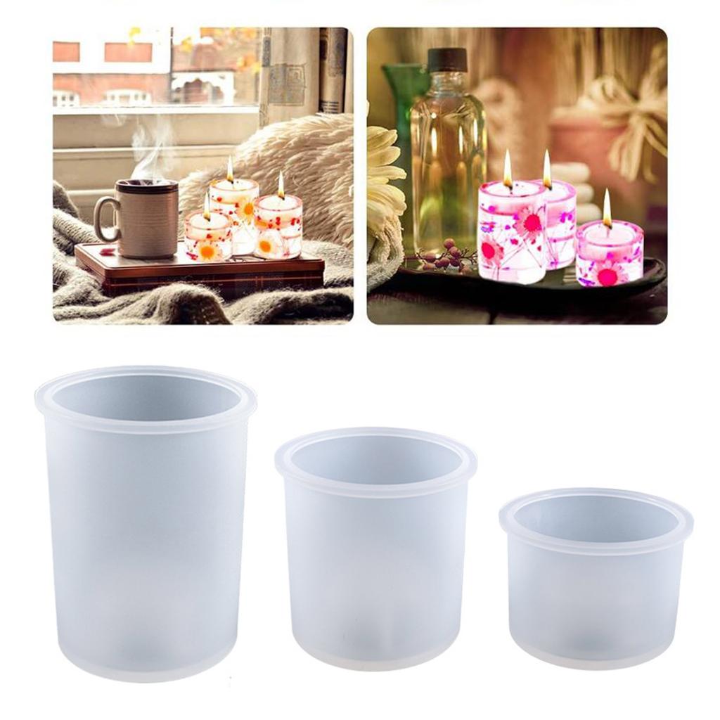 Buy DIY Crystal Epoxy Resin Candle Holder Mold Cylindrical Candlestick