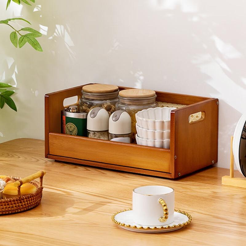 Bamboo Weave Multi-Tier Cup Storage Rack