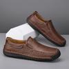 Large Size Men's Shoes One-pedal Casual Leather Shoes Business Shoes Soft Sole Cover Foot Soft Surface Comfortable Driving Shoes