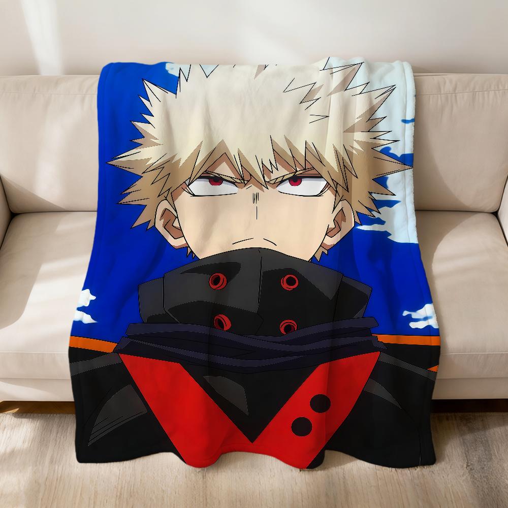 Cool Anime K-Katsuki B-Bakugo Fanart Flannel Soft Warm Plush Blanket Sofa Living Room Pet Hogar Bedroom Gift Home Car Portable