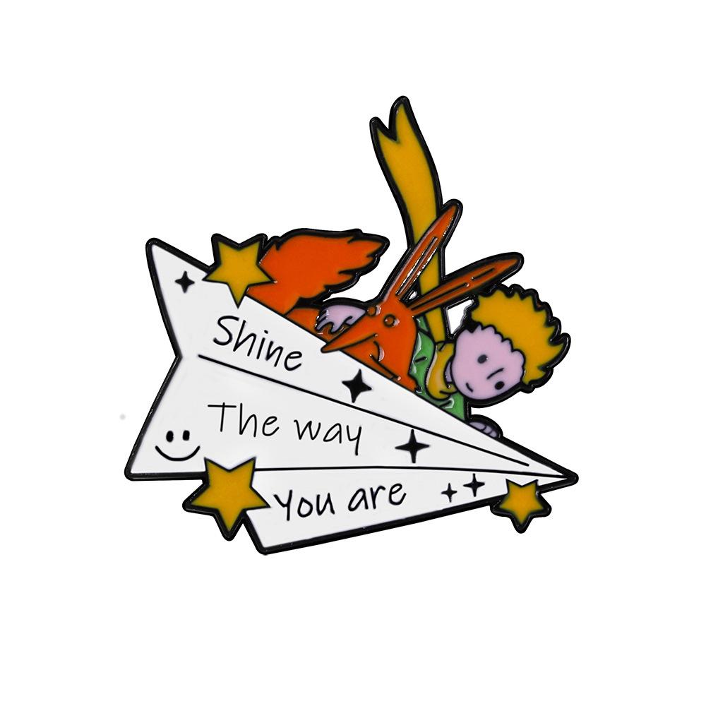 Little Prince Cartoon Badge Creative Star Fairy Tale Cute Brooch Paper Airplane Planet Fashion Accessories