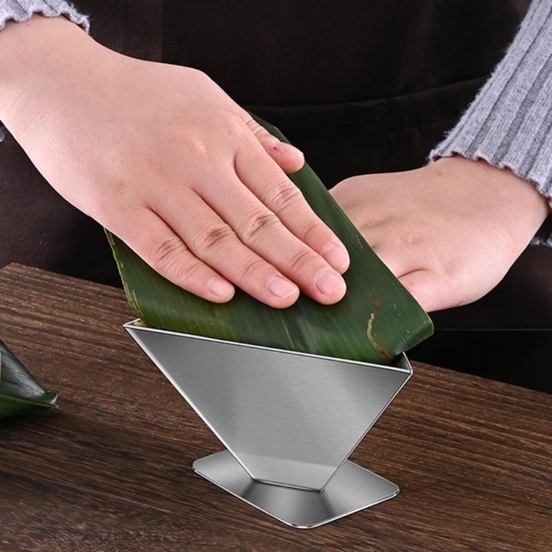 Stainless Steel Zongzi Mold DIY Traditional Chinese Food Rice Dumplings Rice Balls Making Molds Triangular Trapezoidal