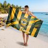 Green Bay Packers Customized Name Text Beach Towel, Soft Absorbent Towel Beach Pool Travel Personal Gift