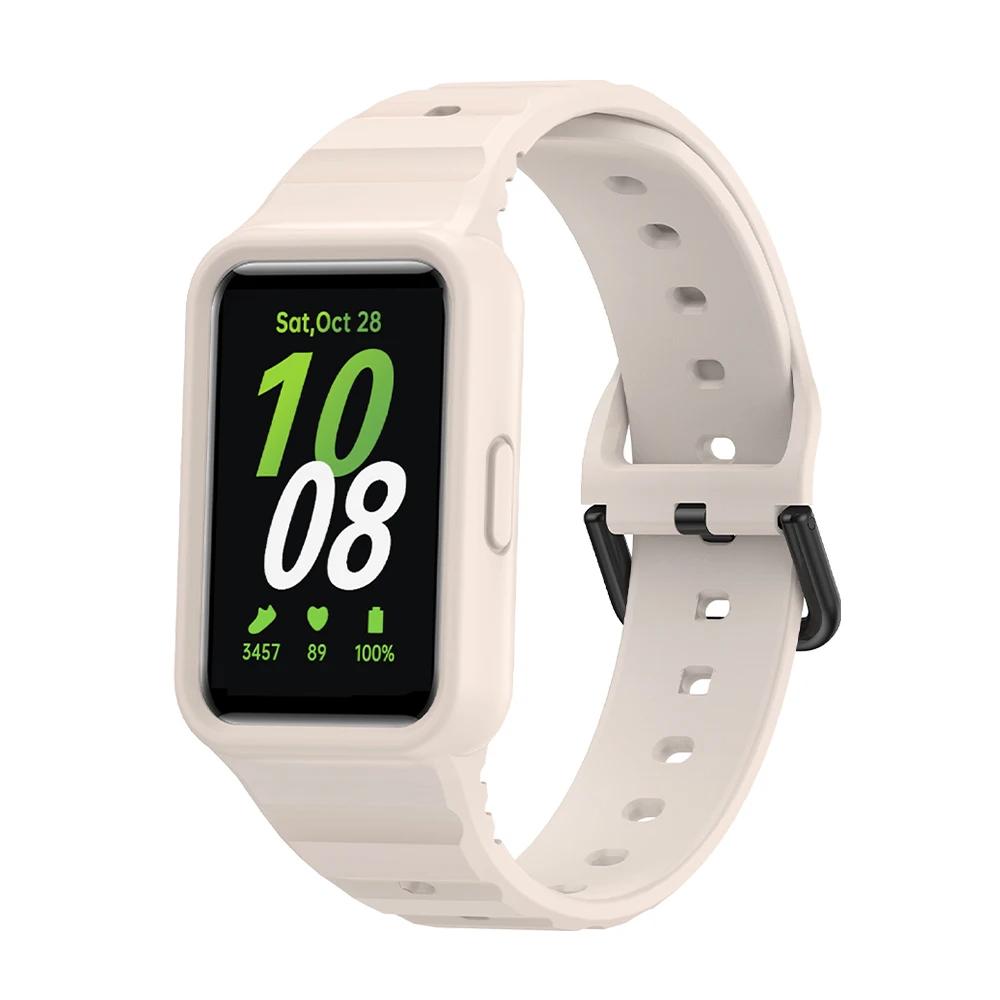 Bracelet+Boîtier en Silicone pour Montre Connectée Samsung Galaxy Fit 3 Coque de Protection de Rechange Couvercle pour Samsung Galaxy Fit3 Accessoires de Bracelet