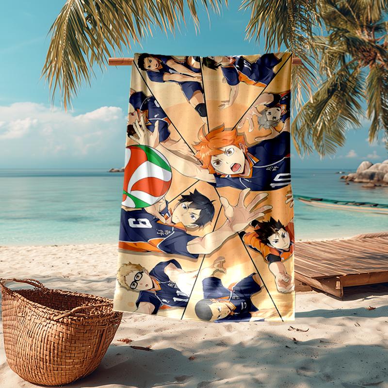 Ultra-Soft Beach Towel with Haikyu Theme,Ideal for Pool - Camping, Diving - Perfect Travel Essential, Vibrant Beach Towel.