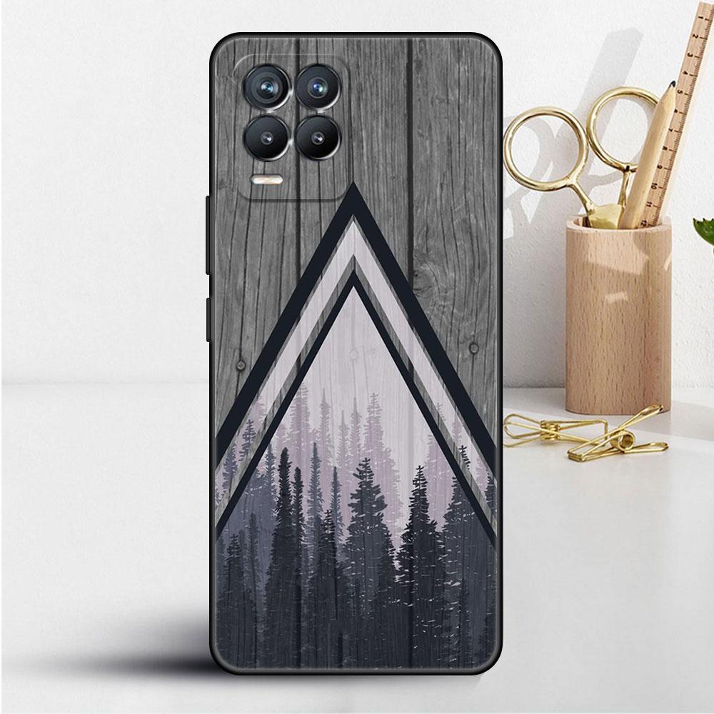 Wald Geometrie Holz Natur Hülle Für Realme 8 C21y GT Neo 2 3 8i C21 7 C11 6 C12 C35 C3 GT 9 Pro C12 Silikon TPU Handyhülle