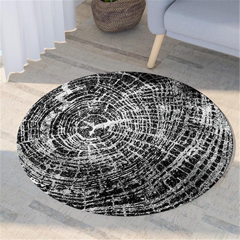 Nordic Flora and Fauna Geometric Printing Pattern Circular Carpet Home Living Room Sofa Bedroom Floor Decoration Carpet