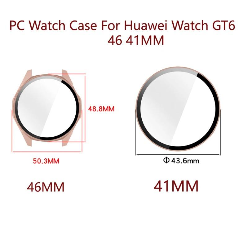 PC Case Glass for Huawei Watch GT 6 46MM 41MM Anti-scratch Screen Protector Frame Bumper for Huawei Watch GT6 GT 6 Cover Shell