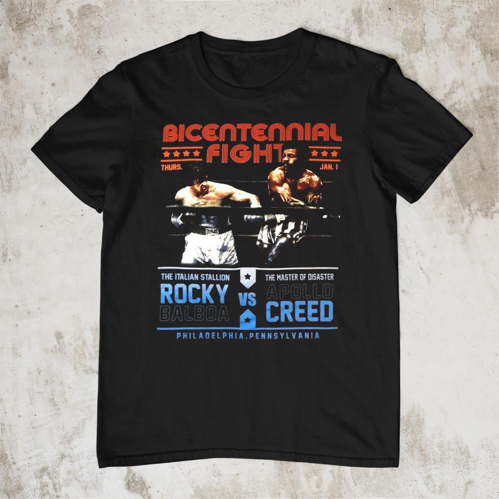 Bicentennial Fight Rocky Vs Apollo Creed Poster T-shirt Black Unisex JJ3770
