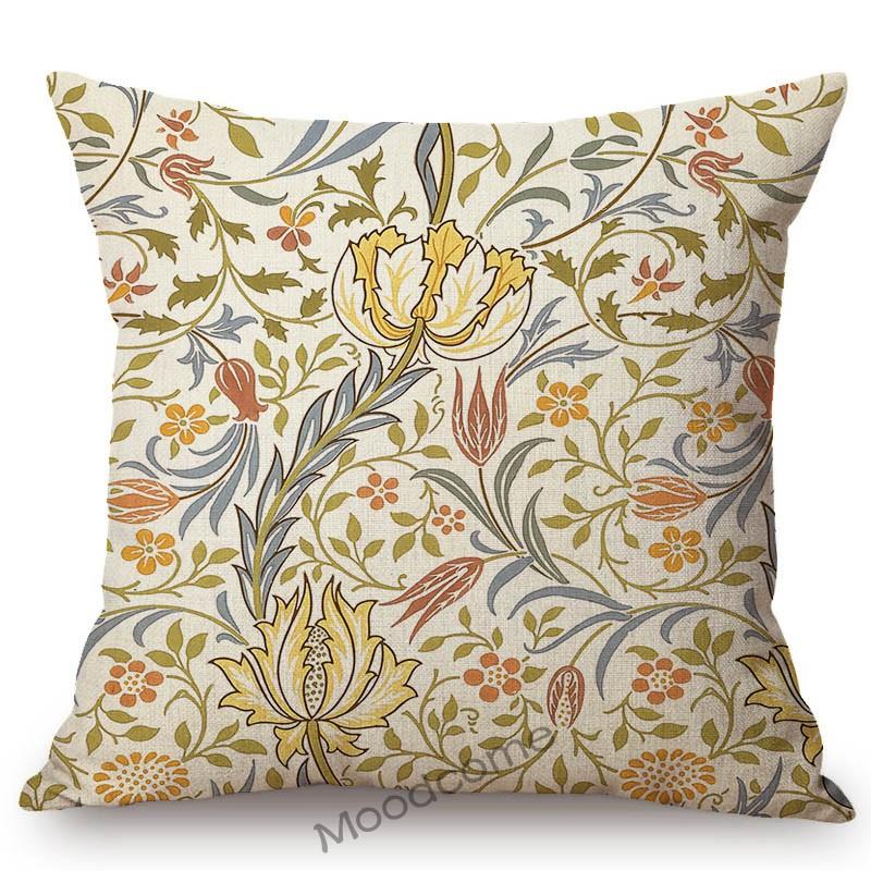 William Morris Floral Green Plant Flower Harmony Home Art Decorative Throw Pillow Case Sofa Cotton Linen Cushion Cover Case