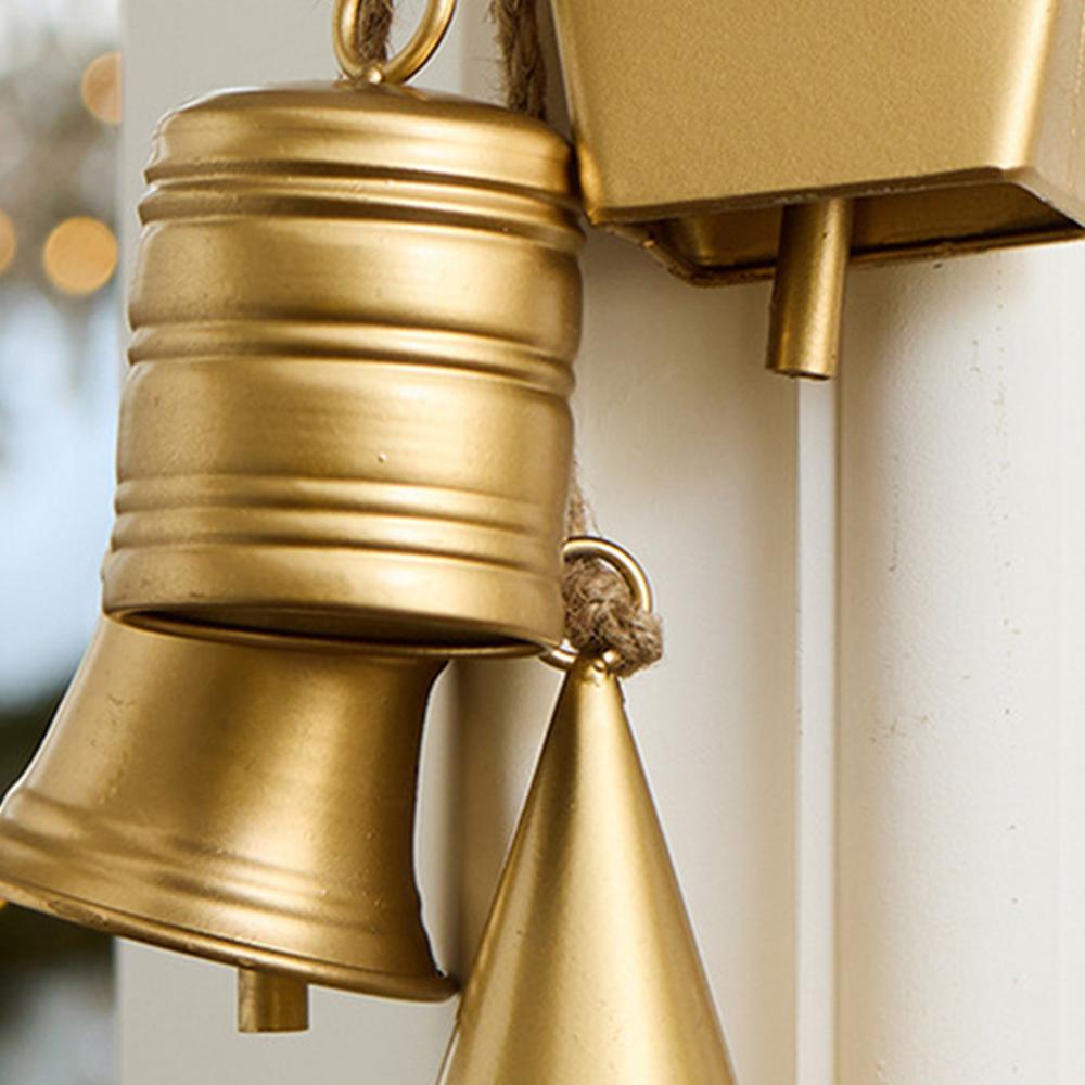 Christmas Metal Cow Bells Handing Decoration Vintage Rustic Brass Bells for Door Garland Christmas Tree Wall Pendants