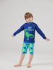 Costume da bagno due pezzi a maniche lunghe per bambini con dinosauri - Verde, Asciugatura rapida, Protezione solare per neonati e bambini piccoli
