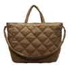 Rhombus Embroidered Thread Shoulder Bag Large Capacity Tote Bag Simple Versatile Shoulder Messenger Bag Fashionable Commuter Bag