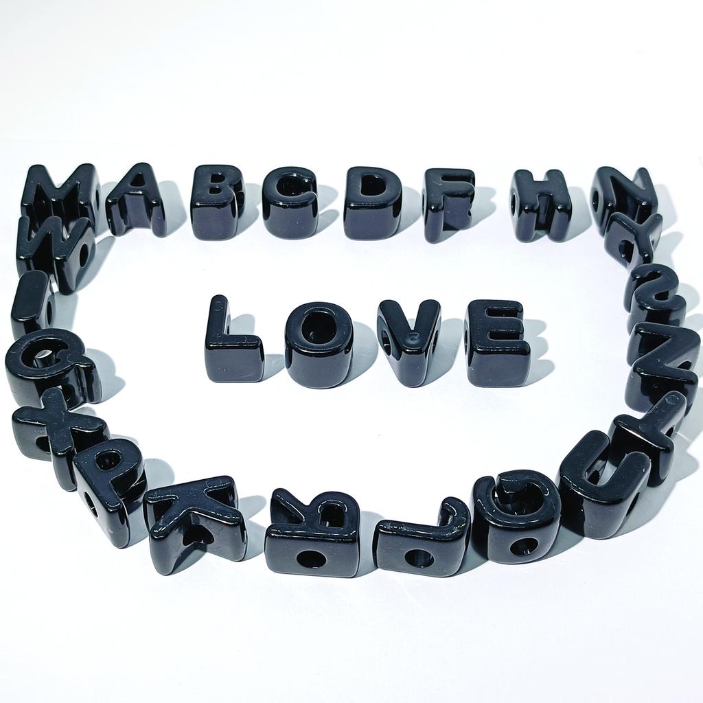 26 Stora 6 mm Hål Bokstavspärlor 20 mm A till Ö för DIY Smyckestillverkning Kit Armband nyckelring och Lärare för att Lära sig Bokstäver