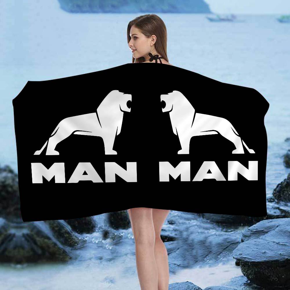 M-Man Truck Logo Microfiber Beach Towel Absorbent Quick Dry Soft Yoga Swimming Resort Mountain Climbing Towel