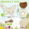 Wooden Butterfly Decorations, 8-Piece Set, Handcrafted, Hollow, Unfinished Graffiti DIY Crafts, 8 Artistic Styles, Hanging Paint