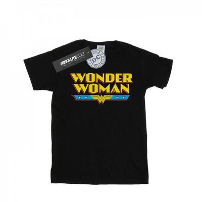 Naiste/naiste Wonder Woman teksti logoga puuvillane poiss-sõbra T-särk