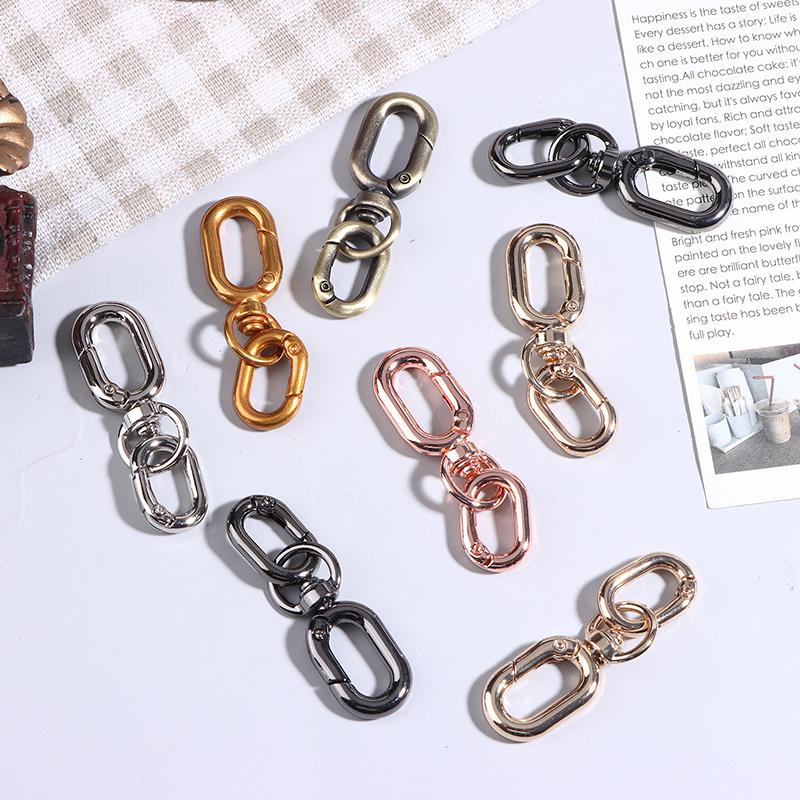 2 Peças Fecho Giratório Clipe Cabeça Dupla Metal Fechos Garra de Lagosta Para Fabricação de Chaveiros Acessórios para Artesanato DIY