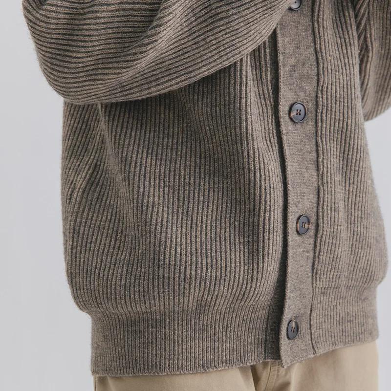 Yimeng Men's Winter High-End Long Sleeve Casual Knitted Sweater Jacket