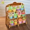 MOC Blume Sukkulente Topfpflanze Modellbaustein DIY Ewiger Strauß Zuhause Schreibtisch Pflanzen Dekoration Ziegel Mädchen Geschenk Kinderspielzeug