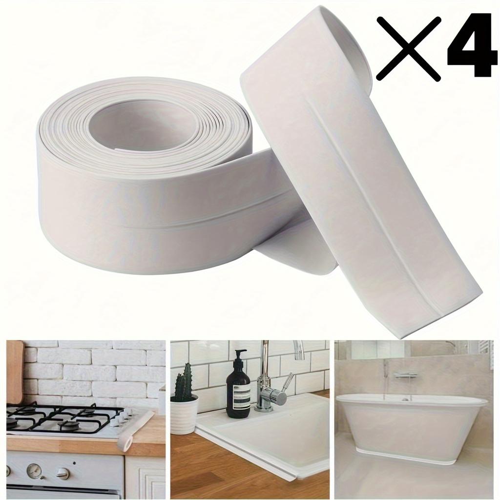 59in/2/4 Rolls Kitchen & Bathroom Waterproof Sealing Tape, Self-Adhesive Seam Strip for Instant Application, No Tools Needed, Peel and Stick