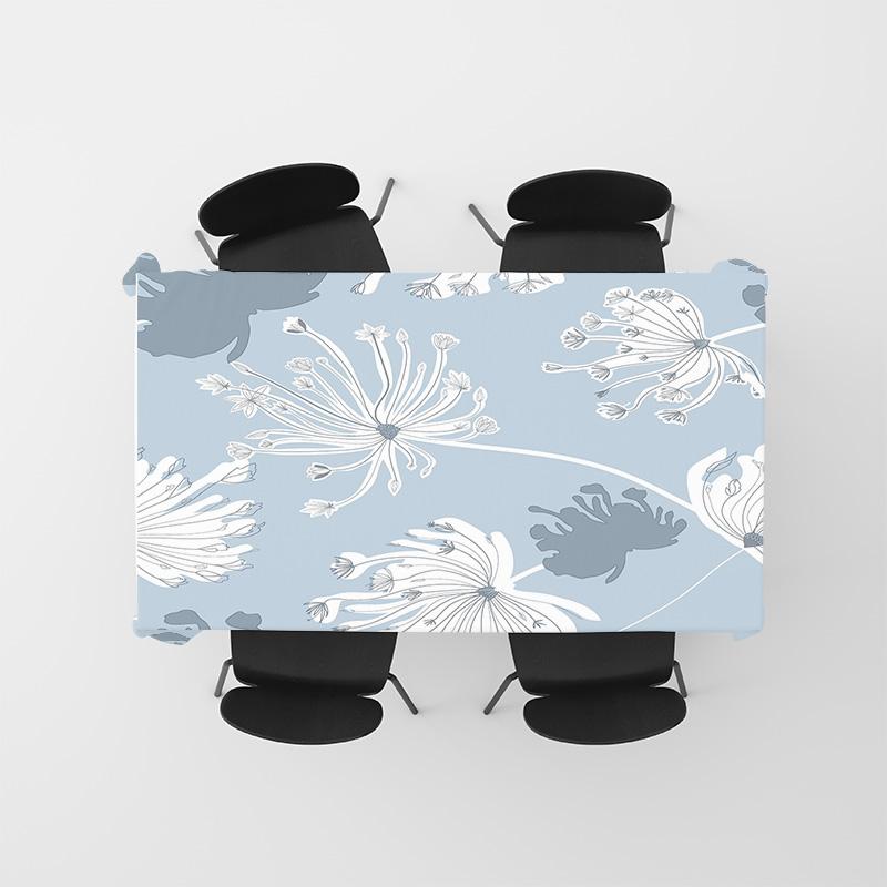Modern Nordic Floral Printed Tablecloth Decorative Home Textiles 6 Seat Rectangular Dining Table Cover Mat for Kitchen Decoratio