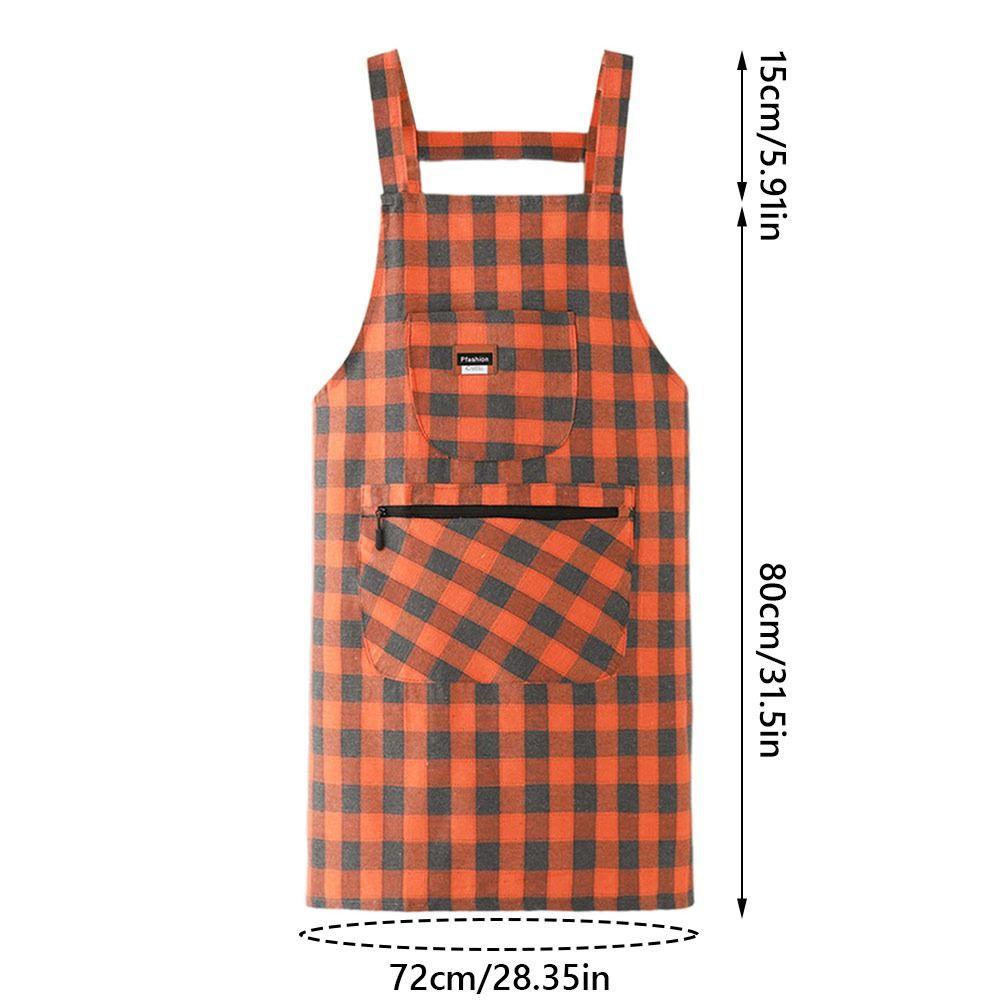 Anti Dirty Kitchen Aprons Checkered Print Cooking Aprons Chef Work Apron  Household Cleaning