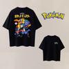 Summer Anime PokéMon Cosplay Tshirt Cotton Short Sleeve Tops Casual Loose Retro Tshirt Unisex Unisex Kids Family Matching Outfits