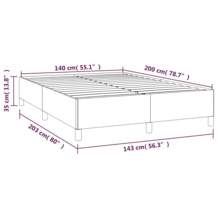 VidaXL Cadre de lit Vert foncé 140x200 cm Velours347327