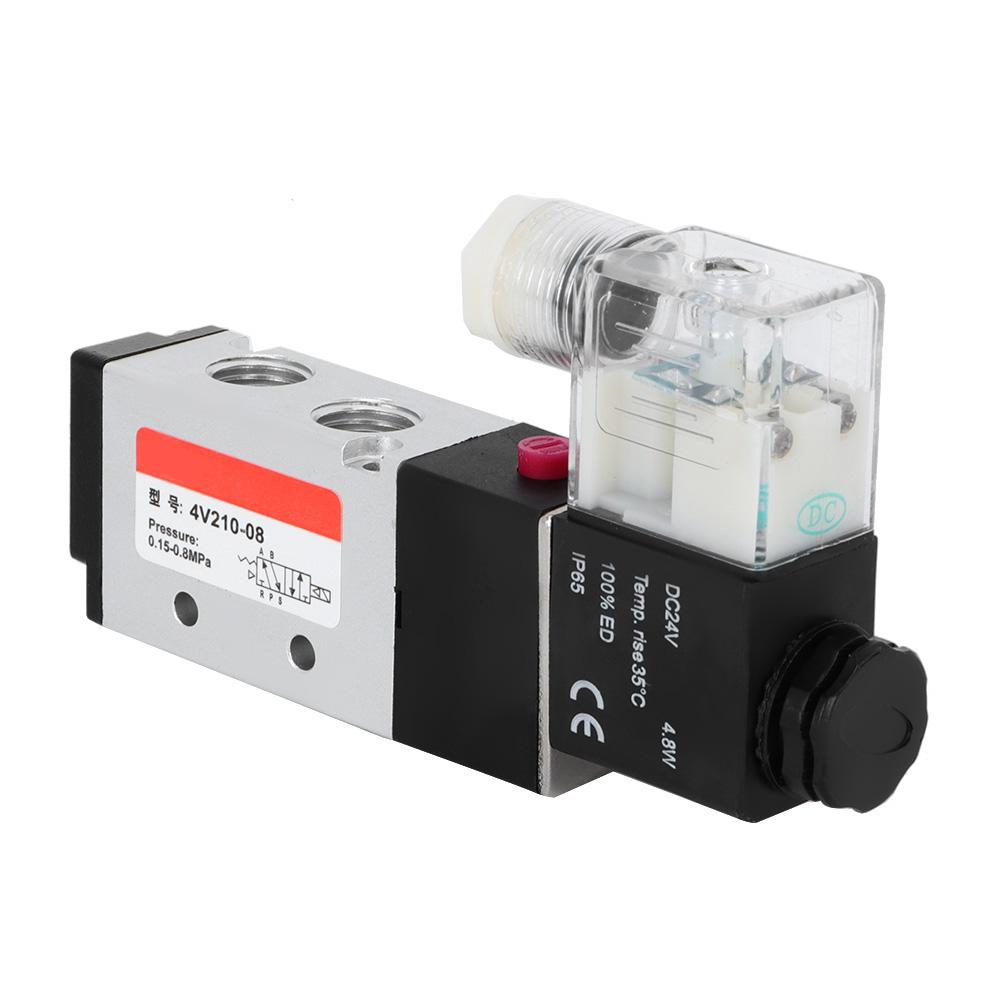 2 Position 5 Way Aluminum Alloy Pneumatic Solenoid Valve Pneumatic Piping Equipment (24V)