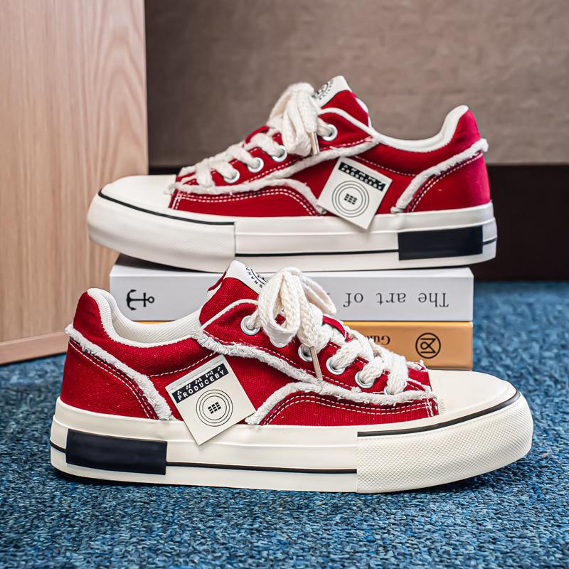 Hot Selling Men's Vulcanize Shoes Streetwear Platform Canvas Shoes Man Designer Low Top Skateboarding Shoes Zapatos De Tablero