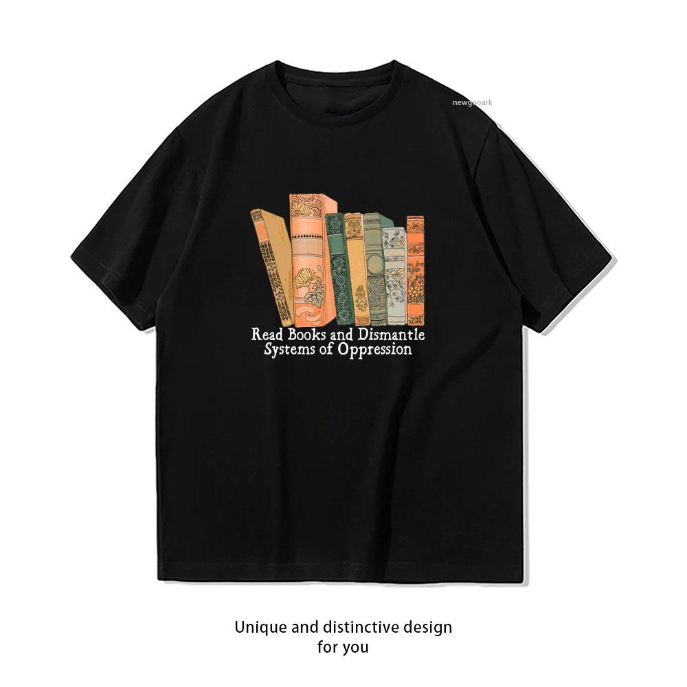 

Read Books and DisUnisextle Systems Oppression Boxy TShirt Women Unisex Casual Cotton Graphic T Shirts Classic Oneck Shirt 4XL